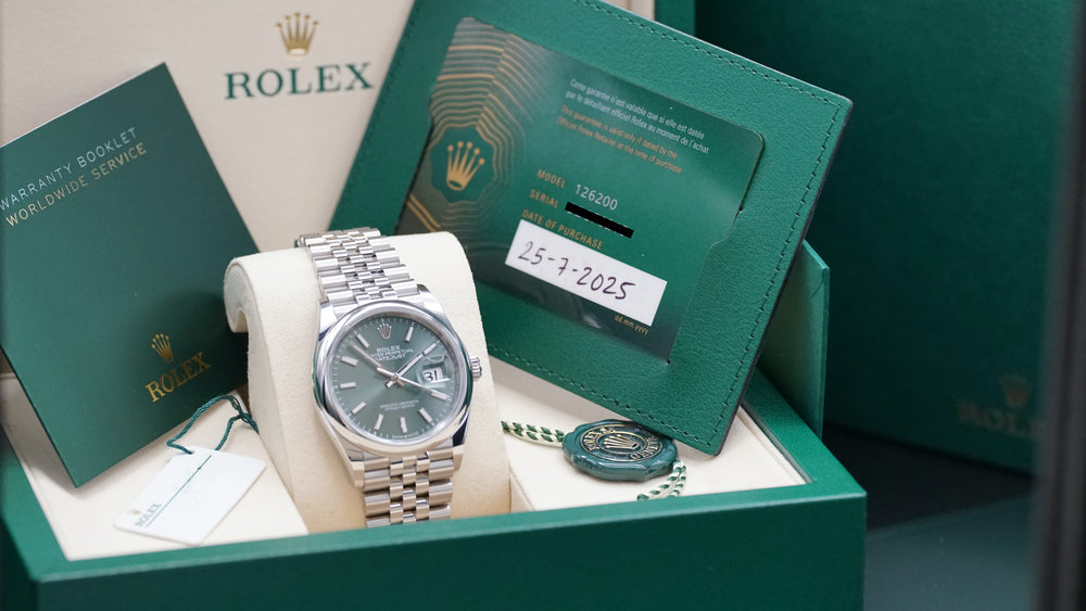 2025 Rolex Datejust 126200 Mint Green 36mm