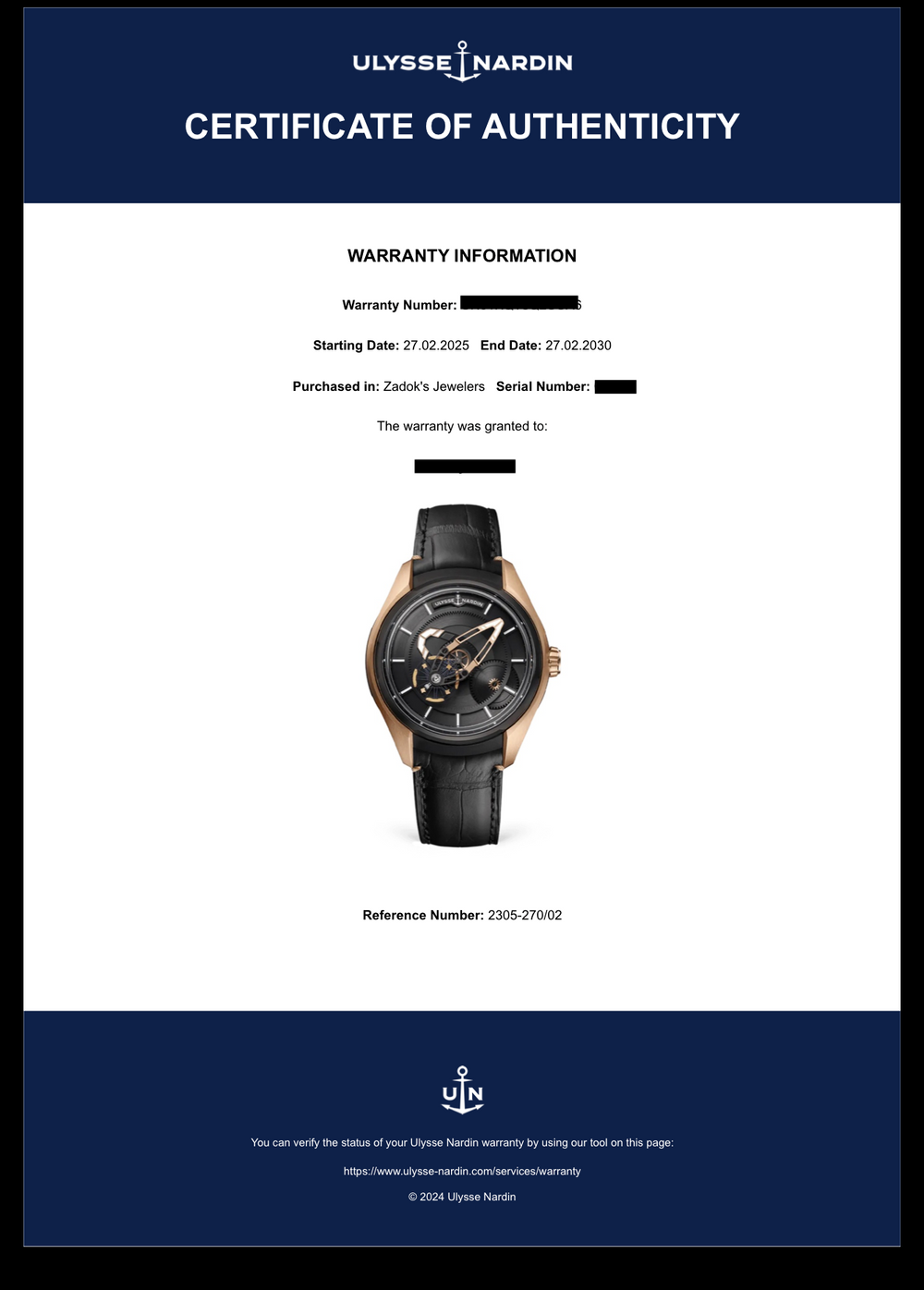 2025 Ulysse Nardin Freak X 2305-270/02 43mm